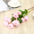 Fleurs de pivoine rose artificielles pour décoration de maison mariage arrangement floral - Rose
