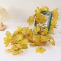 Guirlande de feuilles d'érable artificielles fausse plante pour décoration murale. - Jaune-vert