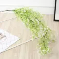 Plante grimpante artificielle vigne cloche dorée verte pour décoration murale de maison - Petit Blanc Vert