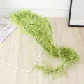 Plante verte suspendue artificielle feuillage artificiel pour décoration murale et style de pièce. - Grand Blanc Vert
