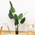 Plante artificielle arbre voyageur pot vert faux feuillage deco maison bureau moderne chic. - Arbre du voyageur de 160cm