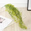 Artificial hanging plant vine green gold bell willow for home wall decor and restaurant interior. - Small Yellow Green