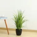 Pianta Artificiale in Vaso Erba Verde Decorazione Interni Casa Tavolo e Pavimento - Bonsai di erba verde 75cm