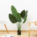 Pianta di Banano Artificiale in Vaso, Finta Foglia di Palma Verde Decorazione Variante - Albero del viaggiatore 120cm