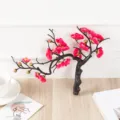 Branche de fleur de prunier artificielle bonsai decoration de table pour la maison et bureau - Rose rouge