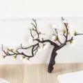 Fausse branche de fleur de prunier en pot bonsai pour decoration de maison et restaurant - Blanc