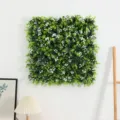 Panneau de mur de plante artificielle eucalyptus faux gazon vert décoration de fond - Eucalyptus à Feuilles Blanches