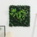 Mur de plantes artificielles eucalyptus vert décoration fond panneau herbe plastique maison - Patate Douce Arum Callat