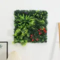 Artificial plant wall panel green eucalyptus Boston fern fake grass decor variant 01 - Red Tip Fan Leaf