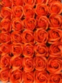 Têtes de roses en savon orange en coffret cadeau, fleur artificielle pour la Saint-Valentin. - Orange Foncé