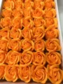 Boîte de têtes de roses en savon orange artificiel pour cadeau de Saint-Valentin - Abricot