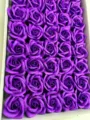 Boîte cadeau de roses en savon violet fleurs artificielles pour Saint Valentin déco - Violet foncé