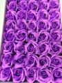 Boîte cadeau de têtes de roses en savon violet, fleurs artificielles pour la Saint-Valentin. - Violet Moyen