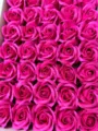Têtes de roses en savon artificielles rose vif, parfaites pour les cadeaux et décors. - Rose foncé