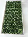 Têtes de roses artificielles en savon vert foncé en coffret cadeau, parfaites pour la Saint-Valentin. - Vert Foncé