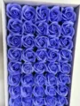 Têtes de roses en savon parfumées en coffret, belles fleurs artificialles violettes pour saint-valentin. - Bleu Diamant