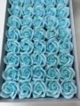 Boîte cadeau de fleurs de roses en savon bleu têtes de roses artificielles belle - Bleu clair