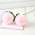 Close-up detail of artificial pink chrysanthemum flowers for home decor and wedding arrangement. - Pink