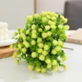 Bouquet de fleurs artificielles d'eucalyptus et jaunes pour décoration de table et vase. - Jaune