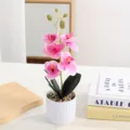 Orchidée Phalaenopsis Artificielle en Pot Fausse Fleur Décoration Intérieure Maison - Blanc Rose Rouge