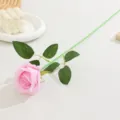 Rose en velours artificiel rose tige unique pour décoration de table de fête de mariage. - Rose