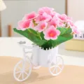 Artificial flower bicycle potted plant pink silk floral home desktop decorative ornament SKU - Light Pink Orchid