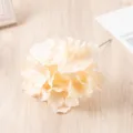 Artificial silk hydrangea flower head single branch light yellow wedding home photo prop detail - Champagne