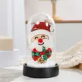 Veilleuse cloche en verre Père Noël de Noël décoration de table guirlande LED cadeau de fête - Père Noël (Souriant)