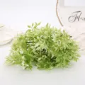 Artificial green plant leaves foliage for floral arrangement backdrop home decor detail view. - White Green