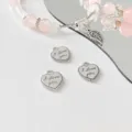 Alloy heart charm pendant for DIY handmade bracelet necklace jewelry making materials detail view. - Heart / Silver