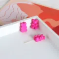 Perline orsacchiotto in acrilico rosa fai da te creazione di gioielli fatti a mano collana orecchini - Stile 03 Orso Magenta / viola rosa