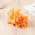 Tête d'hortensia orange artificielle, branche unique, fleur en soie pour décoration de mariage - Orange Clair