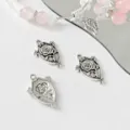 Antique silver rose charm detail, 23x16mm alloy DIY handmade jewelry pendant accessory - Rose / Silver