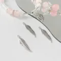 Alloy feather charm detail for DIY handmade jewelry crafting, delicate cute sweet style. - Feather / Silver