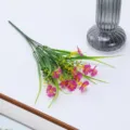 Artificial flower bunch pink floral arrangement home decor plant wall decoration sku - Rose Purple
