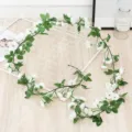 Artificial white rose vine garland for wedding arch home decoration and floral arrangements. - 69 Heads Rose White