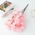 Artificial pink cherry blossom branch silk fake flowers for home decoration variant item - Light Pink