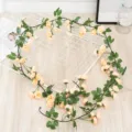 Artificial rose vine silk flower garland for wedding arch home party decor and craft projects. - 69 Heads Rose Champagne