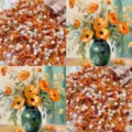 Perline di vetro arancioni e bianche per bracciali, collane e anelli fatti a mano materiali DIY. - Stile 03 / 20g Confezione / Papavero