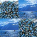 PERLE DI VETRO MISTE BLU MARRONI DETTAGLIO, IDEALE PER BRACCIALI E COLLANE FATTI A MANO FAI DA TE. - Stile 04 / 20g Confezione / Gabbiani e Mare