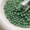 Dettaglio di perline di vetro sfaccettate ceche verdi, misura 6x5mm per la creazione di gioielli. - Stile 05 / Confezione da 10 Pezzi
