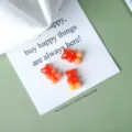 Pendentif ours en résine dégradé, accessoire bijoux DIY couleur gelée pour boucles d'oreilles. - Orange Dégradé