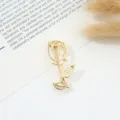 Elegant gold hollow rose brooch pin, simple metal flower suit lapel accessory for women. - B-3-5 Rose Style / 4.5*2.9cm