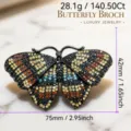 Vintage crystal rhinestone butterfly brooch luxury insect lapel pin suit jacket jewelry accessory - Light Yellow