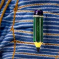 Broche lapiz de esmalte de aleacion disenador alfileres de traje joyeria creativa - 3.6*0.7cm (3.6g) / Verde