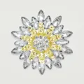 Exquisite magnolia flower crystal brooch, luxury rhinestone corsage pin for women suits. - 1 Piece/Pack (7x7cm) / White