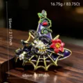 Vintage colorful rhinestone witch hat brooch Halloween spider flower metal pin jewelry - Deep purple
