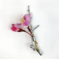 Exquisite silver tree branch brooch featuring a creative flower holder design style. - Silver Branch Flower Style