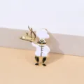 Cute chef enamel brooch pin for women, cartoon character metal fashion jewelry accessory. - Chef Style