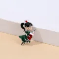 Cute cartoon nurse girl enamel brooch pin, detailed alloy craft, perfect fashion clothing accessory. - Nurse Style